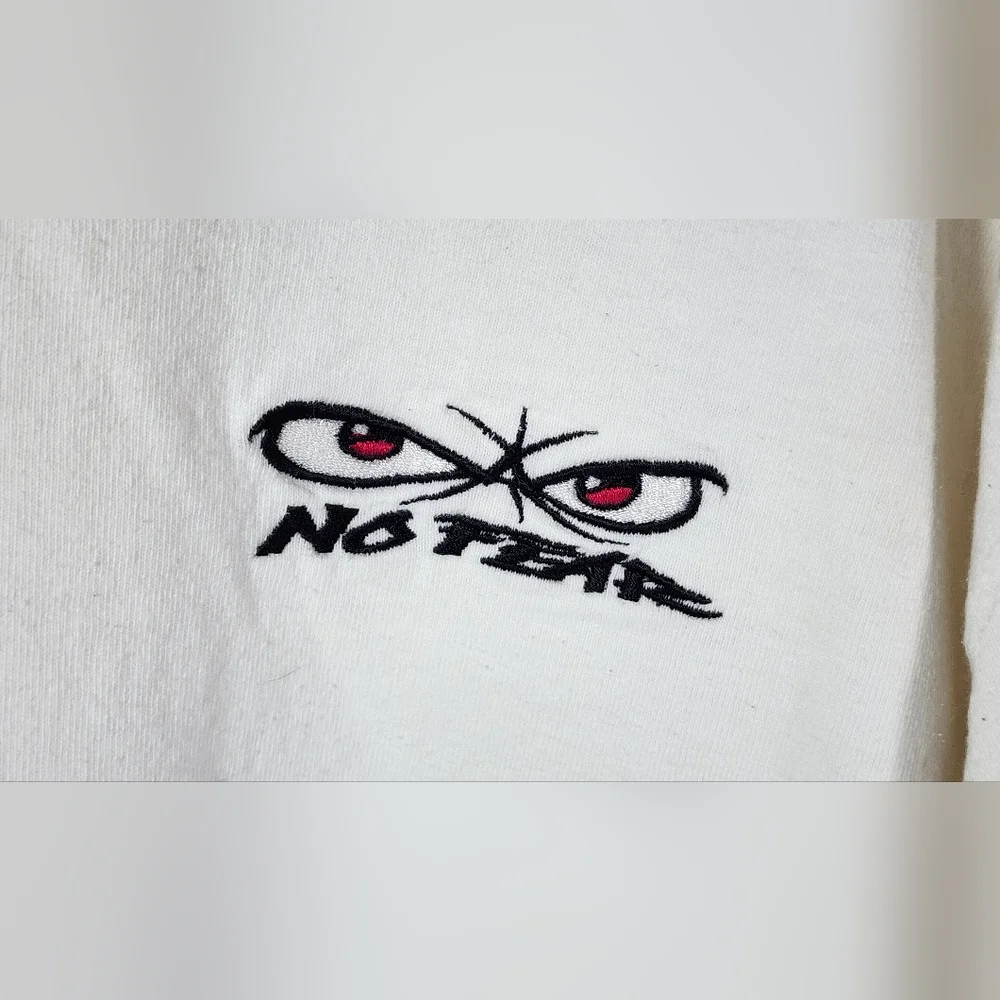 VINTAGE NO FEAR FACE YOUR FEARS LIVE YOUR DREAMS 1990s SIZE EXTRA LARGE WHITE - Picture 2 of 10